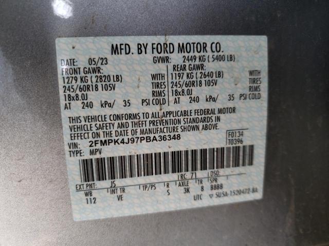 Photo 14 from auction – 2023 FORD EDGE SEL with VIN 2FMPK4J97PBA36348
