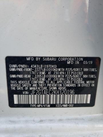Photo 14 from auction – 2019 SUBARU CROSSTREK with VIN JF2GTAEC2KH320196