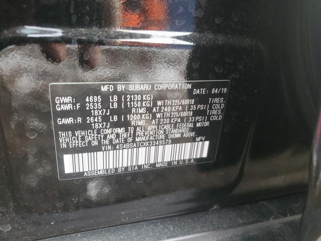 Photo 14 from auction – 2019 SUBARU OUTBACK TO with VIN 4S4BSATCXK3349579