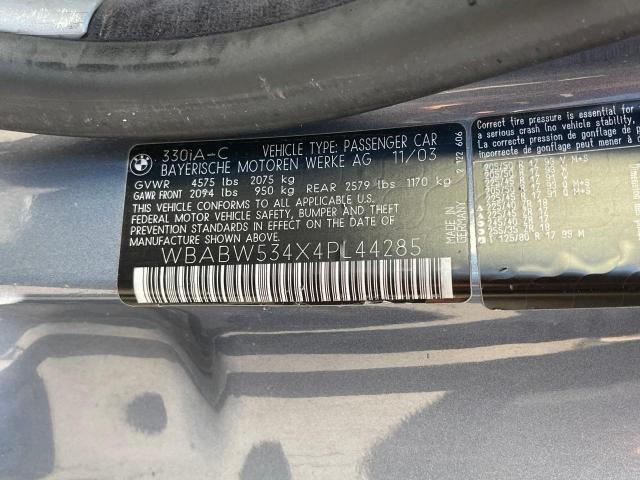 Photo 10 from auction – 2004 BMW 330 CI with VIN WBABW534X4PL44285