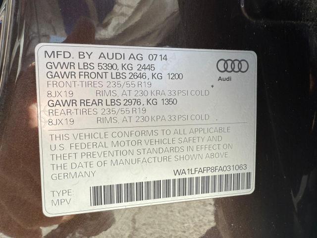Photo 10 from auction – 2015 AUDI Q5 PREMIUM with VIN WA1LFAFP8FA031063