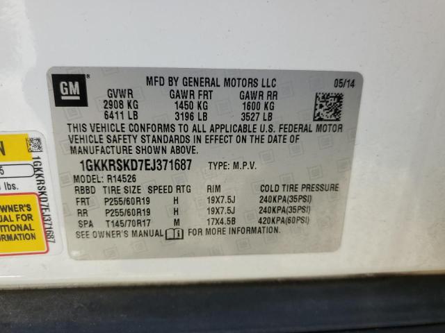 Photo 14 from auction – 2014 GMC ACADIA SLT with VIN 1GKKRSKD7EJ371687