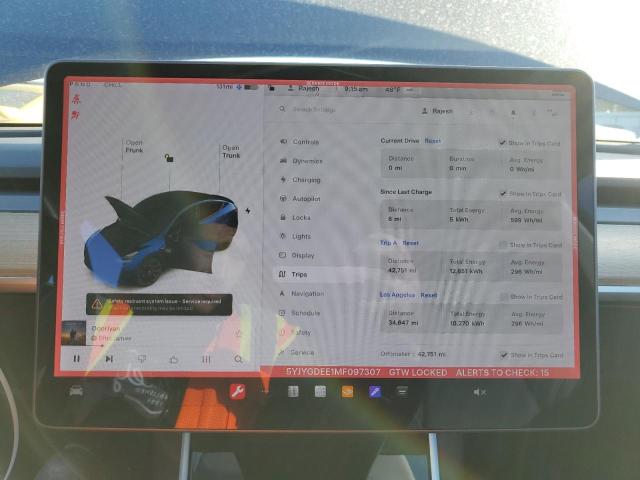 Photo 9 from auction – 2021 TESLA MODEL Y with VIN 5YJYGDEE1MF097307