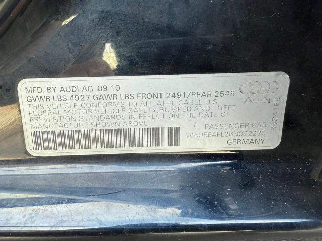 Photo 10 from auction – 2011 AUDI A4 PREMIUM with VIN WAUBFAFL2BN022230