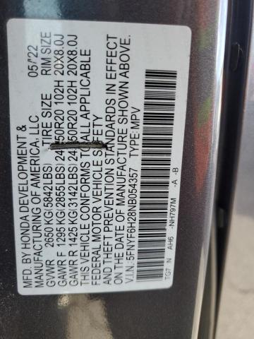 Photo 14 from auction – 2022 HONDA PILOT SE with VIN 5FNYF6H28NB054357