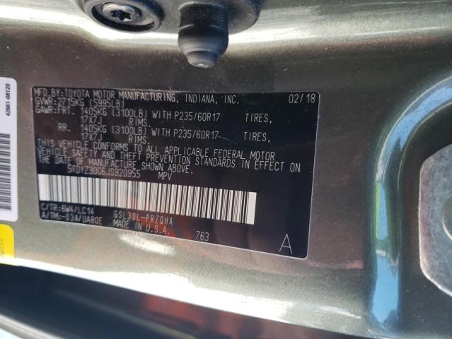 Photo 14 from auction – 2018 TOYOTA SIENNA XLE with VIN 5TDYZ3DC6JS920955