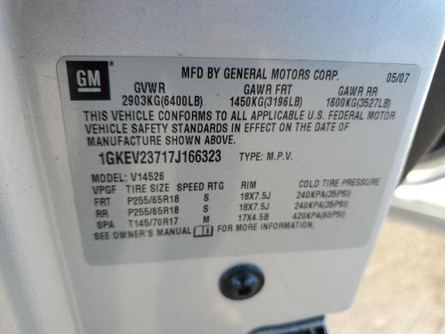 Photo 14 from auction – 2007 GMC ACADIA SLT with VIN 1GKEV23717J166323
