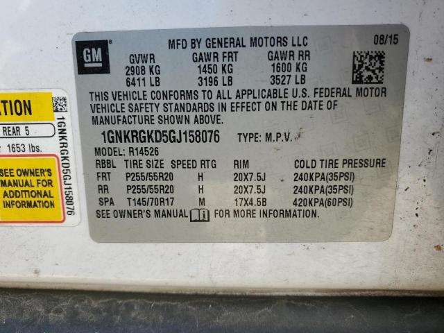 Photo 14 from auction – 2016 CHEVROLET TRAVERSE L with VIN 1GNKRGKD5GJ158076