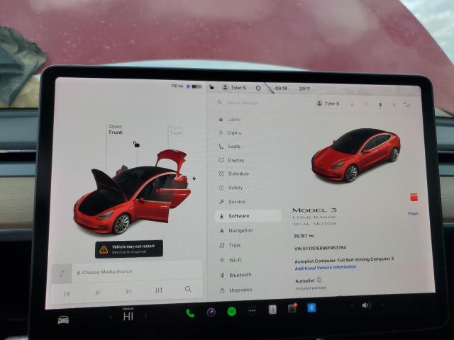 Photo 9 from auction – 2019 TESLA MODEL 3 with VIN 5YJ3E1EB9KF453794