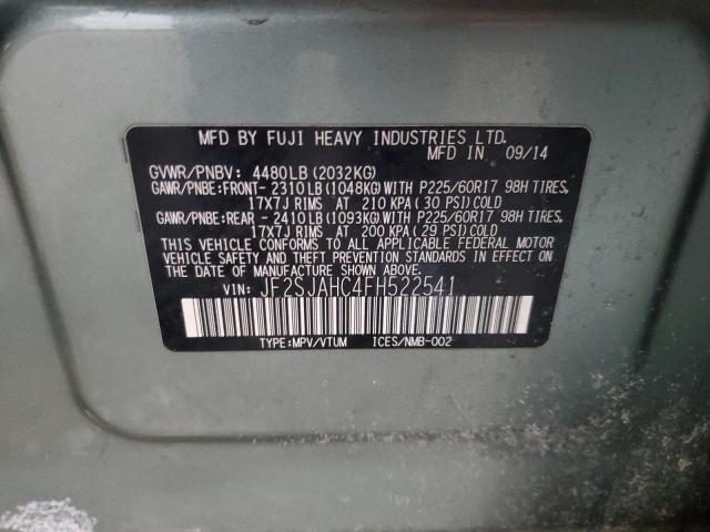 Photo 14 from auction – 2015 SUBARU FORESTER 2 with VIN JF2SJAHC4FH522541