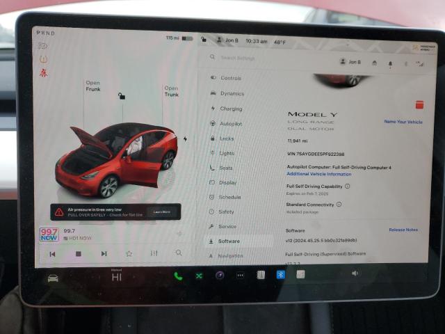 Photo 9 from auction – 2023 TESLA MODEL Y with VIN 7SAYGDEE5PF922398