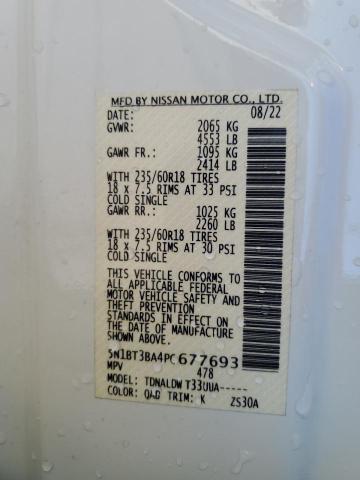 Photo 14 from auction – 2023 NISSAN ROGUE SV with VIN 5N1BT3BA4PC677693