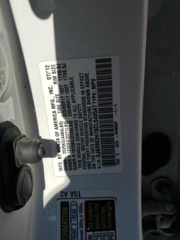 Photo 14 from auction – 2012 HONDA CR-V EXL with VIN 5J6RM3H78CL040547