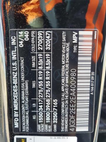 Photo 14 from auction – 2014 MERCEDES-BENZ GL 350 BLU with VIN 4JGDF2EE2EA400980