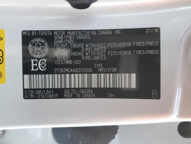 Photo 14 from auction – 2016 LEXUS RX 350 BAS with VIN 2T2BZMCA4GC012058