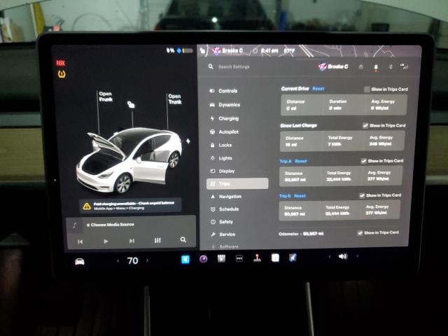 Photo 9 from auction – 2020 TESLA MODEL Y with VIN 5YJYGDEEXLF043387