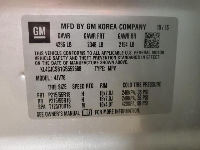 Photo 14 from auction – 2016 BUICK ENCORE with VIN KL4CJCSB1GB552688