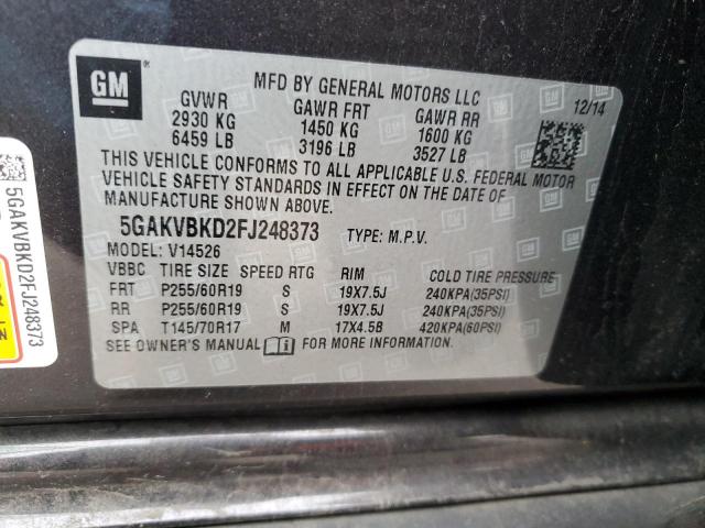 Photo 14 from auction – 2015 BUICK ENCLAVE with VIN 5GAKVBKD2FJ248373