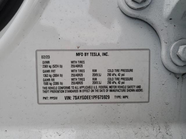 Photo 14 from auction – 2023 TESLA MODEL Y with VIN 7SAYGDEE1PF675929
