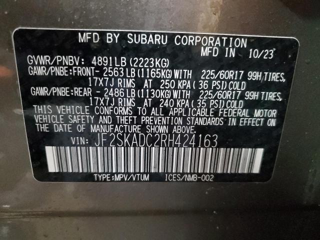 Photo 14 from auction – 2024 SUBARU FORESTER P with VIN JF2SKADC2RH424163