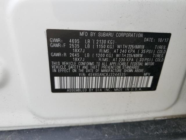 Photo 14 from auction – 2018 SUBARU OUTBACK 2. with VIN 4S4BSANC8J3244535
