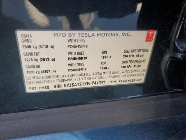 Photo 10 from auction – 2014 TESLA MODEL S with VIN 5YJSA1S1XEFP41041