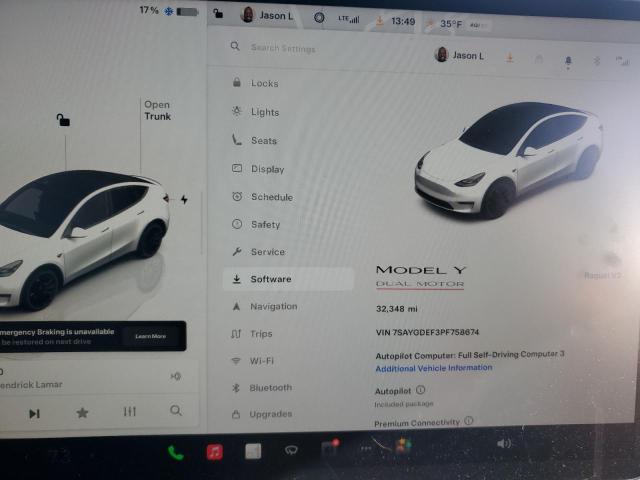 Photo 9 from auction – 2023 TESLA MODEL Y with VIN 7SAYGDEF3PF758674