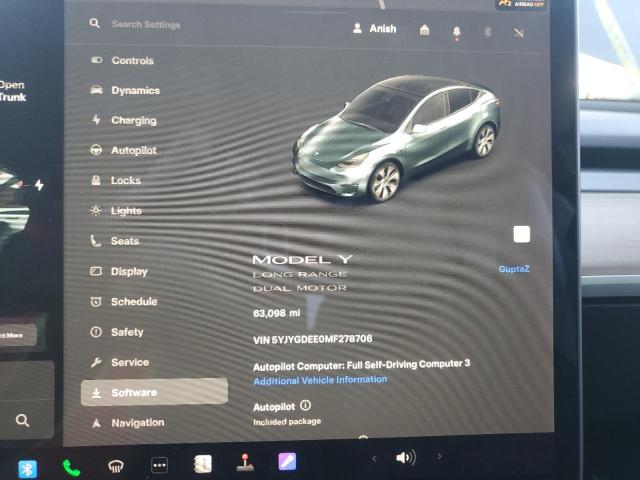 Photo 9 from auction – 2021 TESLA MODEL Y with VIN 5YJYGDEE0MF278706