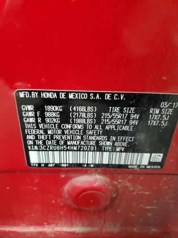 Photo 14 from auction – 2017 HONDA HR-V EX with VIN 3CZRU6H54HM720791
