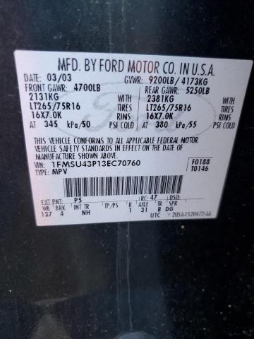 Photo 14 from auction – 2003 FORD EXCURSION with VIN 1FMSU43P13EC70760