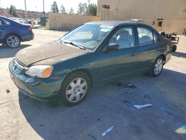 HONDA CIVIC EX 2001 with VIN 2HGES26721H552663 - Photo from auction