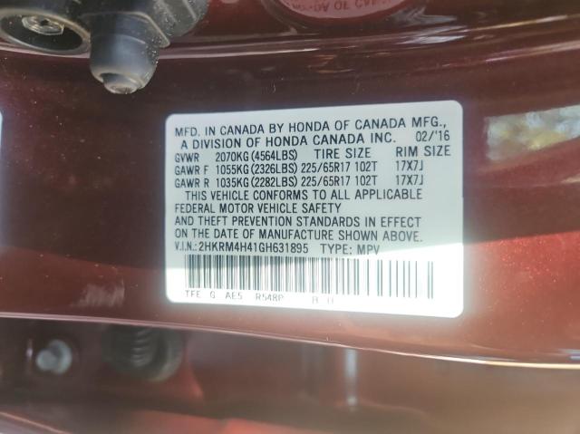 Photo 10 from auction – 2016 HONDA CR-V SE with VIN 2HKRM4H41GH631895