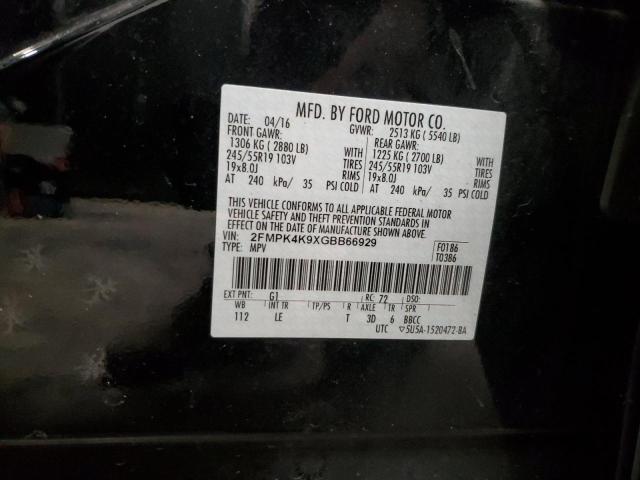 Photo 14 from auction – 2016 FORD EDGE TITAN with VIN 2FMPK4K9XGBB66929