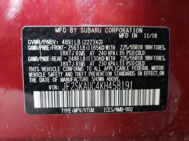 Photo 14 from auction – 2019 SUBARU FORESTER L with VIN JF2SKAUC4KH458191