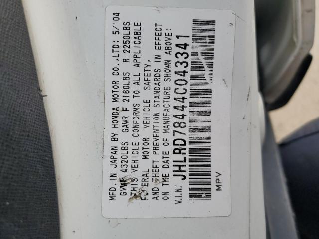 Photo 14 from auction – 2004 HONDA CR-V LX with VIN JHLRD78444C043341