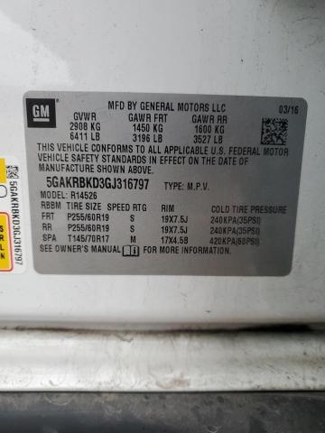 Photo 14 from auction – 2016 BUICK ENCLAVE with VIN 5GAKRBKD3GJ316797