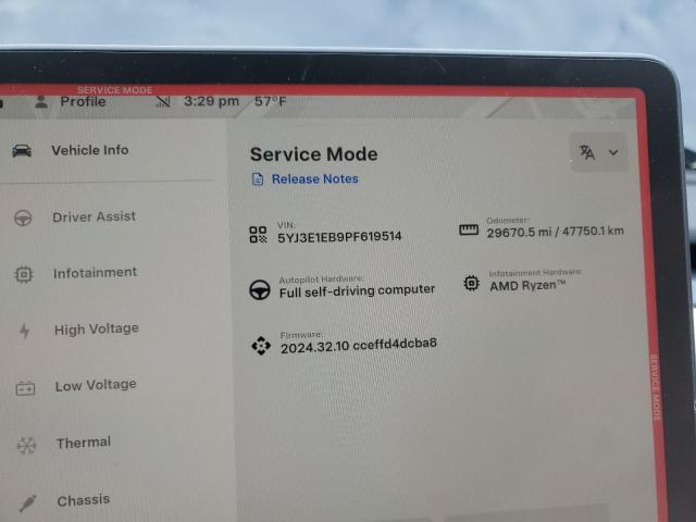 Photo 9 from auction – 2023 TESLA MODEL 3 with VIN 5YJ3E1EB9PF619514