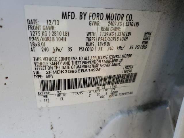 Photo 14 from auction – 2014 FORD EDGE SE with VIN 2FMDK3G96EBA14925