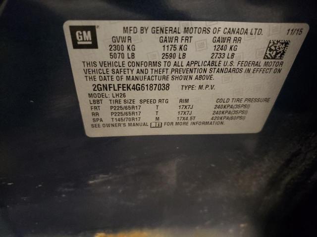 Photo 14 from auction – 2016 CHEVROLET EQUINOX LT with VIN 2GNFLFEK4G6187038