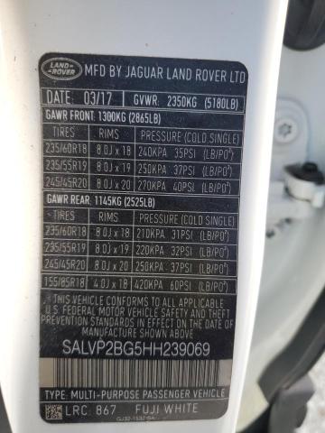 Photo 14 from auction – 2017 LAND ROVER RANGE ROVE with VIN SALVP2BG5HH239069