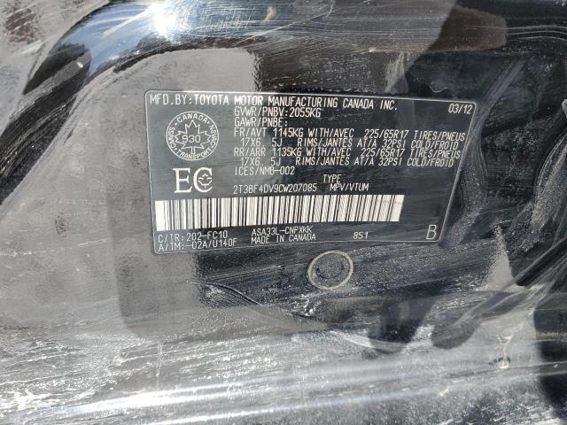Photo 14 from auction – 2012 TOYOTA RAV4 with VIN 2T3BF4DV9CW207085