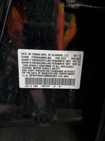 Photo 14 from auction – 2013 HONDA PILOT EX with VIN 5FNYF4H47DB043323