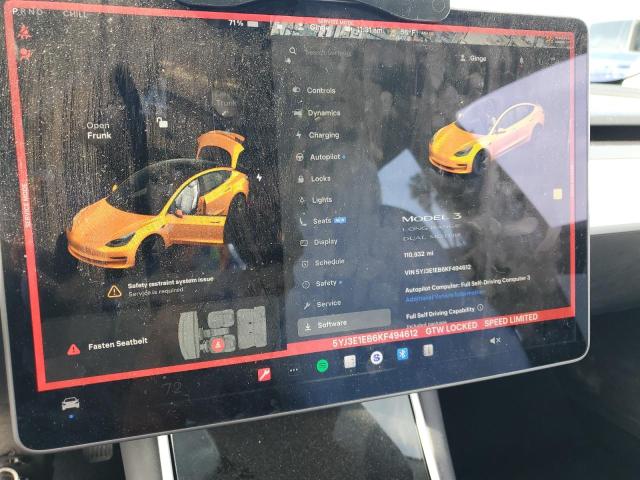 Photo 9 from auction – 2019 TESLA MODEL 3 with VIN 5YJ3E1EB6KF494612