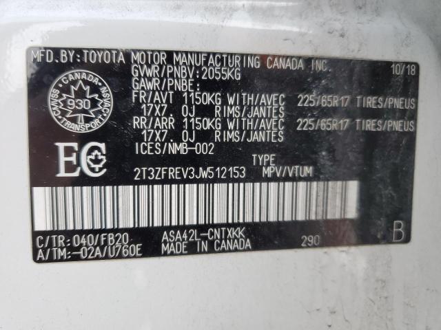 Photo 14 from auction – 2018 TOYOTA RAV4 LE with VIN 2T3ZFREV3JW512153