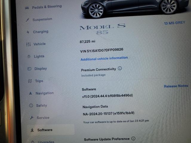 Photo 9 from auction – 2013 TESLA MODEL S with VIN 5YJSA1DG7DFP09826
