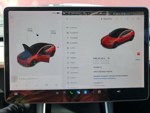 Photo 9 from auction – 2020 TESLA MODEL 3 with VIN 5YJ3E1EB2LF735079