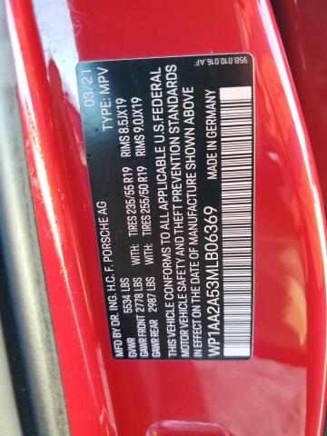 Photo 14 from auction – 2021 PORSCHE MACAN with VIN WP1AA2A53MLB06369