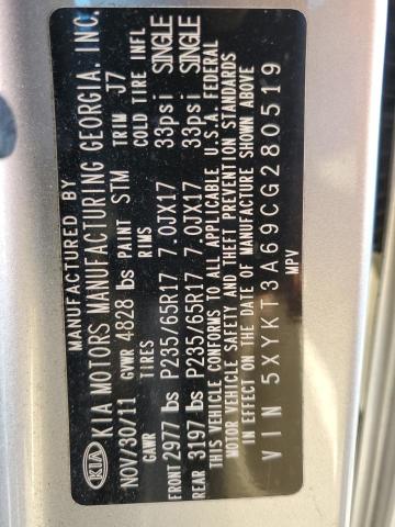 Photo 14 from auction – 2012 KIA SORENTO BA with VIN 5XYKT3A69CG280519