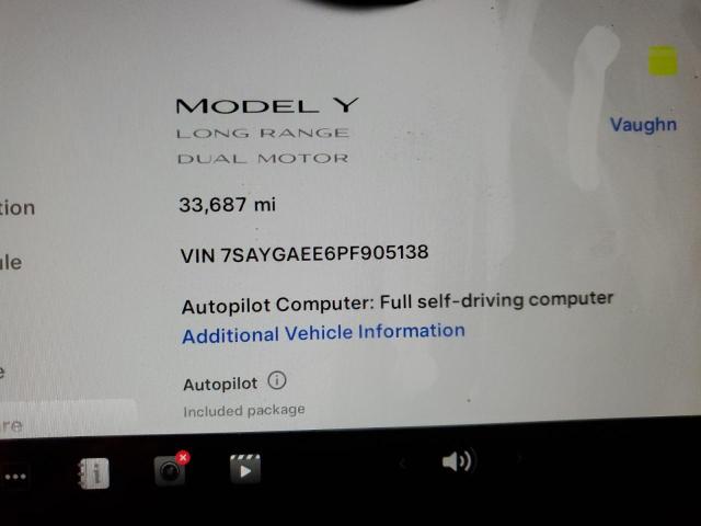 Photo 9 from auction – 2023 TESLA MODEL Y with VIN 7SAYGAEE6PF905138