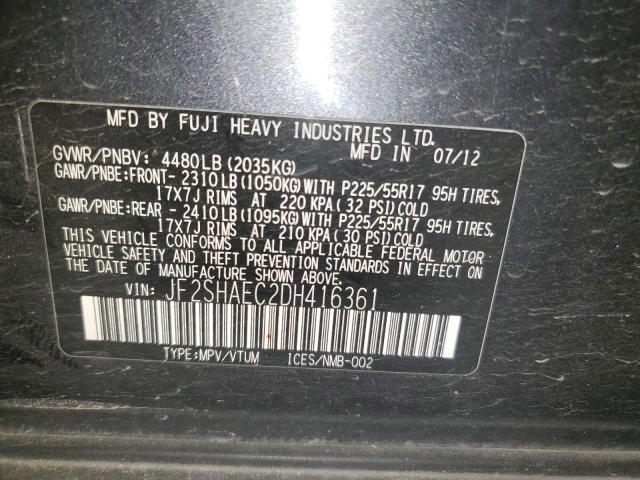 Photo 14 from auction – 2013 SUBARU FORESTER L with VIN JF2SHAEC2DH416361